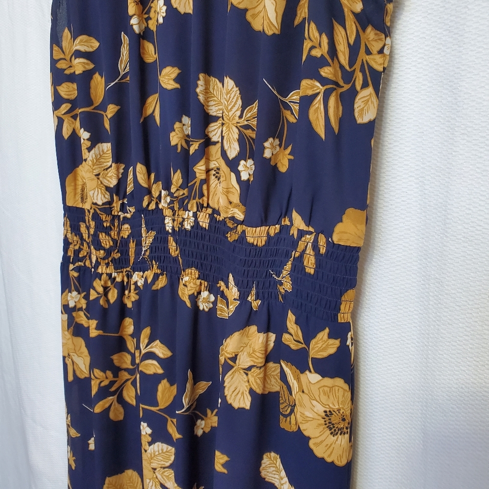 Nanette Lepore Smocked Floral Sleeveless Blouson Dress Size 16 - Picture 9 of 10